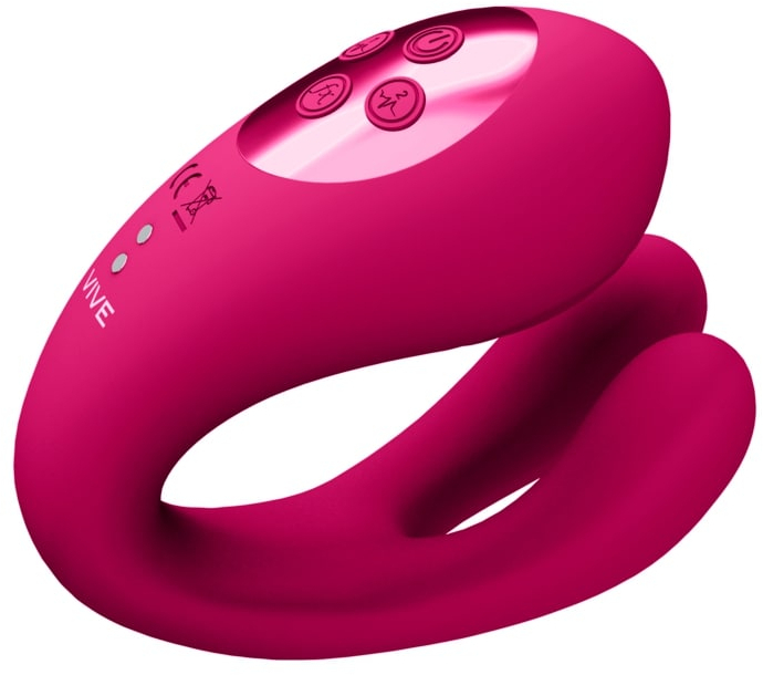 Вибратор для двоих "Vive Yoko" мега мощный, розовый 